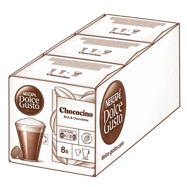 Dolce Gusto Chococino als Strichzeichnung