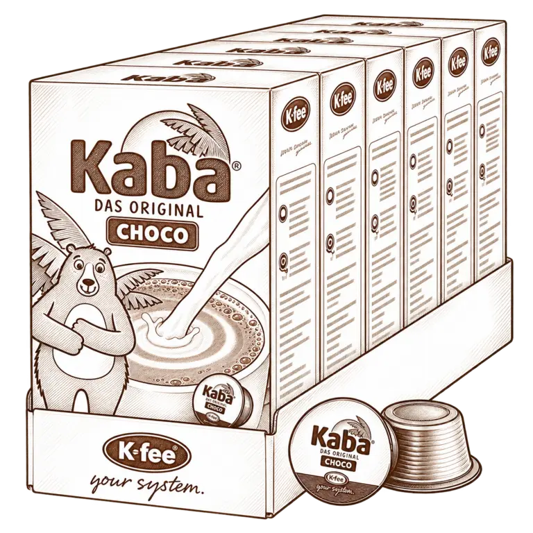 Kaba Choco für K-fee als Strichzeichnung