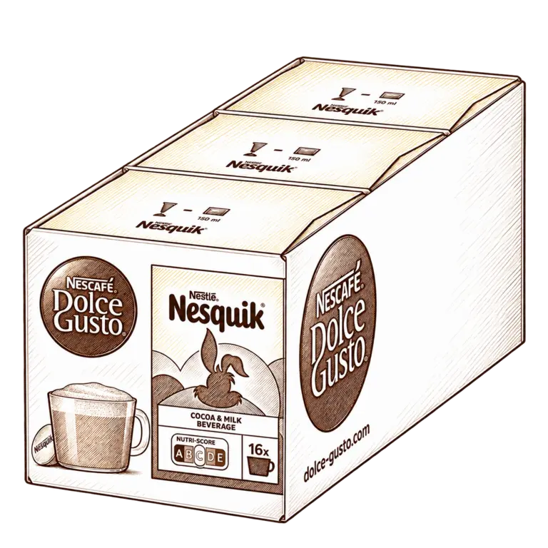 Dolce Gusto Nesquik als Strichzeichnung