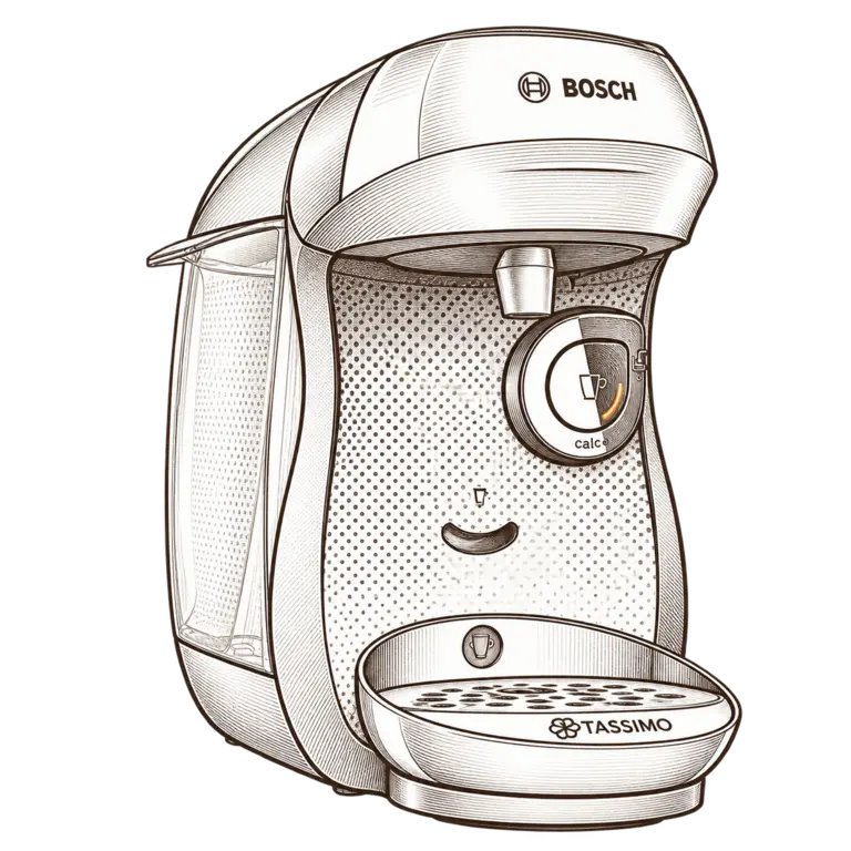 Bosch Tassimo Happy Friendly als Strichzeichnung